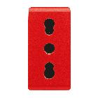 PRESA STANDARD ITALIANO 250V ac - PER LINEE DEDICATE - 2P+T 16A BIVALENTE - P17-11 - 1 MODULO - ROSSO - SYSTEM product photo