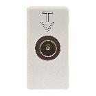 PRESA COASSIALE TV SCHERMATURA CLASSE A - CONNETTORE IEC MASCHIO 9,5mm - DIRETTA CON PASSAGGIO DI CORRENTE - 1 MODULO - SYSTEM WHITE product photo