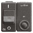 INTERRUTTORE AUTOMATICO MAGNETOTERMICO DIFFERENZIALE - 230V ac - CLASSE A - 1P+N 10A 3kA 30mA CURVA C - 2 MODULI - SYSTEM BLACK product photo