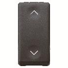 PULSANTE UNIPOLARE 250V ac - NA+NA 10A - CON INTERBLOCCO - SIMBOLO SU- GIU' - 1 MODULO - SYSTEM BLACK product photo