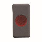 SPIA DI SEGNALAZIONE SINGOLA - 12/24/250V - ROSSO - 1 MODULO - SYSTEM BLACK product photo