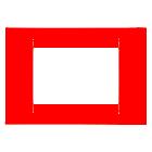 PLACCA VIRNA - IN TECNOPOLIMERO FINITURA LUCIDA - 3 POSTI - ROSSO GERANIO - SYSTEM product photo