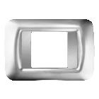 PLACCA TOP SYSTEM - IN TECNOPOLIMERO FINITURA LUCIDA - 2 POSTI - CROMO SOFT - SYSTEM product photo