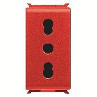 PRESA STANDARD ITALIANO 250V ac - PER LINNE DEDICATE - 2P+T 16A BIVALENTE - P17-11 - 1 MODULO - ROSSO - PLAYBUS product photo