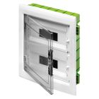 Centralino protetto - green wall - per pareti mobili e cartongesso - porta trasparente fumé con telaio estraibile - 24 (12x2) moduli ip40 product photo