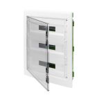 Centralino protetto - green wall - per pareti mobili e cartongesso - porta trasparente fumé con telaio estraibile - 54 (18x3) moduli ip40 product photo