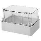 CASSETTA DI DERIVAZIONE E PER APPARECCHIATURE ELETTRICHE ED ELETTRONICHE-COPERCHIO ALTO TRASPARENTE-IP56-DIMENSIONI INTERNE 240X190X160-PARETI LISCE product photo