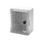 QUADRO STAGNO PORTA TRASPARENTE MUNITA DI SERRATURA - GWPLAST 120 - 200X254X135 - IP55 - GRIGIO RAL 7035 product photo