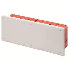 CASSETTA DI DERIVAZIONE E CONNESSIONE - PER PARETI IN MURATURA - CON GUIDA DIN - DIMENSIONI 392X152X75 - COPERCHIO BIANCO RAL9016 product photo