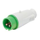 SPINA MOBILE DIRITTA - IP44 - 2P 16A 20-25V e 40-50V 100-200HZ - VERDE - 4H - CABLAGGIO A VITE product photo