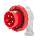 Spina mobile a 90° - ip67 - 3p+n+t 32a 380-415v 50/60hz - rosso - 6h - cablaggio a vite product photo