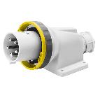 Spina fissa da parete a 90° - ip67 - 3p+n+t 125a 100-130v 50/60hz - giallo - 4h - cablaggio a mantello product photo
