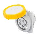 Presa fissa da incasso a 10&deg; hp - ip66/ip67 - 3p+n+t 16a 100-130v 50/60hz - giallo - 4h - cablaggio a vite product photo