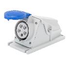 Presa fissa da parete a 90° - ip44 - 2p+t 32a 200-250v 50/60hz - blu - 6h - cablaggio a vite product photo