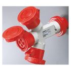MOLTIPLICATORE MOBILE 3 USCITE IP67-SPINA 16A-3 PRESE 3P+T 400V 50/60HZ-ROSSO-6H product photo