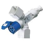 DERIVATORE ADATTATORE MOBILE IP44 - 2 USCITE DERIVATE - PREDISPOSTO PER CAVO E SPINA - 2+2 MODULI SYSTEM+1 PRESA 2P+T 16A 230V ac product photo