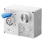 PRESA FISSA INTERBLOCCATA ORIZZONTALE - CON FONDO - CON BASE PORTAFUSIBILI - 2P+T 16A 200-250V - 50/60HZ 6H CBF - IP44 product photo