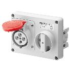 PRESA FISSA INTERBLOCCATA ORIZZONTALE - SENZA FONDO - SENZA BASE PORTAFUSIBILI - 2P+T 16A 380-415V - 50/60HZ 9H - IP44 product photo