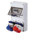 COMBIBLOC DBO - DA PARETE - 1 PRESA 2P+T 16A + 1 PRESA 3P+T 16A - IP44 product photo