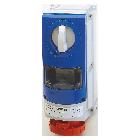 PRESA FISSA INTERBLOCCATA VERTICALE - CON FONDO - CON BASE PORTAFUSIBILI - 3P+T 32A 380-415V-50/60HZ 6H - IP66 product photo