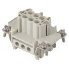INSERTO FEMMINA - 44X27 - 6P+T 16A 500V/6kV/3 - CONNESSIONE A VITE - CON PIASTRINA - GRIGIO product photo