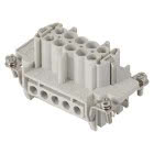 INSERTO FEMMINA - 57X27 - 10P+T 16A 500V/6kV/3 - CONNESSIONE A VITE - CON PIASTRINA - GRIGIO product photo
