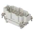 INSERTO MASCHIO - 57X27 - 10P+T 16A 500V/6kV/3 - CONNESSIONE A MOLLA - GRIGIO product photo