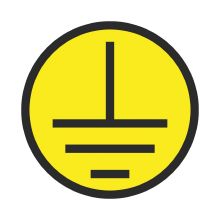 Etichetta tonda 'TERRA'nero su giallo  diametro13 mm 1 Foglio da 208 pezzi product photo