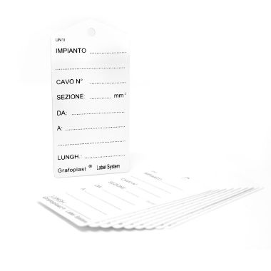 Cartellino rigido di identificazione conduttori, prestampato su entrambe le facce 50x100 mm - 10 pz product photo Photo 01 3XL