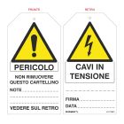Cartellino bifacciale 'cavi in tensione' in PVC -  1 Foglio da 6 pezzi product photo