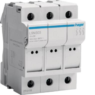 Portafusibile 10x38 3p 3m product photo Photo 01 3XL