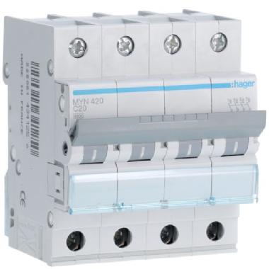 Interr. autom.4p 20a 4.5ka c 4m product photo Photo 01 3XL