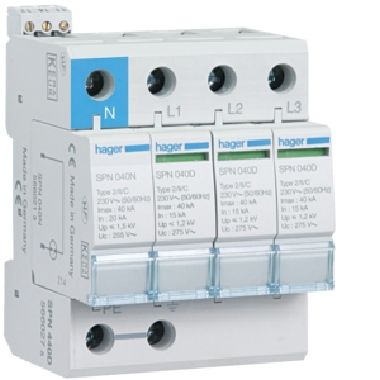 Limitatore di Sovratensione Tipo II 40-15KA - 4P -4M product photo Photo 01 3XL