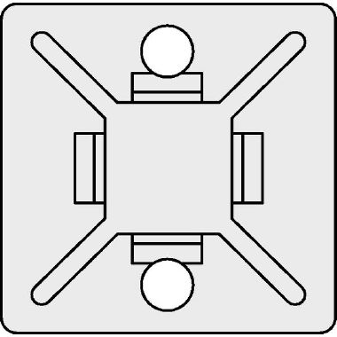 Basetta adesiva/vite 28x28 nero MB4A product photo Photo 04 3XL