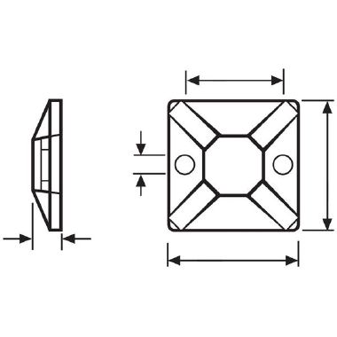 Basetta adesiva/vite 28x28 nero MB4A3 (Conf. da 100 Pz.) product photo Photo 06 3XL