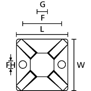 Basetta adesiva/vite 28x28 naturale MB4A (Conf. da 100 Pz.) product photo Photo 03 3XL