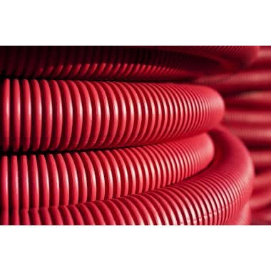 Industrie Polieco - CAD000013 - Cavidotto a doppio strato DN 50/39 con esterno  Corrugato e interno liscio di colore Rosso in Rotoli da 50 metri (Conf. da  50 Mt.)