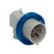 spina mobile, serie PLUSO, 3 poli + N + PE, 9 h (blu), 32 A, 120/208 ÷ 144/250 V, ad angolo product photo Photo 01 2XS