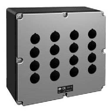 cassetta contenitrice per comandi e segnalazioni, serie AC, ingresso cavo M32, 16 fori per unità diametro 22 mm, dimensioni esterne 230x205x102 mm product photo Photo 01 3XL