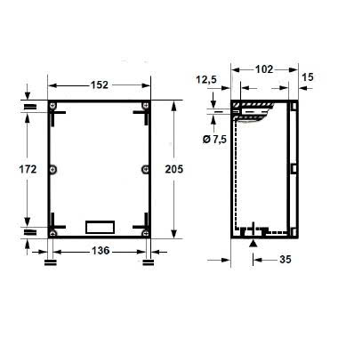 cassetta contenitrice per comandi e segnalazioni, serie AC, senza ingresso cavo, senza fori, dimensioni esterne 152x205x102 mm product photo Photo 02 3XL
