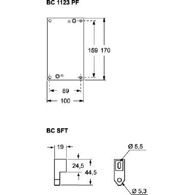 piastra di fissaggio, serie BC, per cassetta singola o triplice product photo Photo 02 3XL