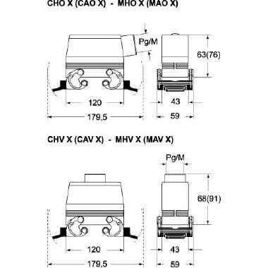 Custodia mobile, serie C-TYPE, con 2 leve, ingresso cavo orizzontale Pg29, grandezza '104.27', alta, senza guarnizione product photo Photo 02 3XL