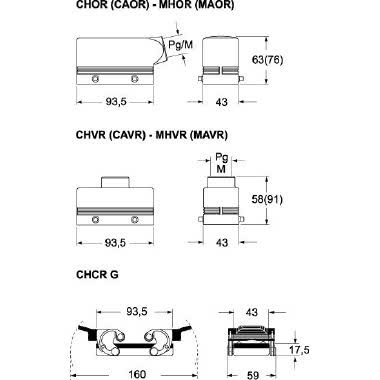 custodia mobile, serie 180 &deg;C, con 4 piolini, ingresso cavo orizzontale Pg21, grandezza '77.27', alta product photo Photo 02 3XL