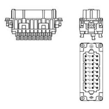 frutto presa, serie CDSH, connessione rapida con morsetto a molla SQUICH®, 27 poli + PE, 10 A 400 V 6 kV 3, grandezza '77.27' product photo Photo 02 3XL