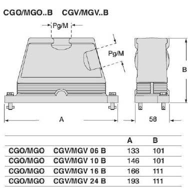 custodia mobile, serie IP68, con 2 baionette, ingresso cavo orizzontale Pg16, grandezza '44.27' product photo Photo 02 3XL