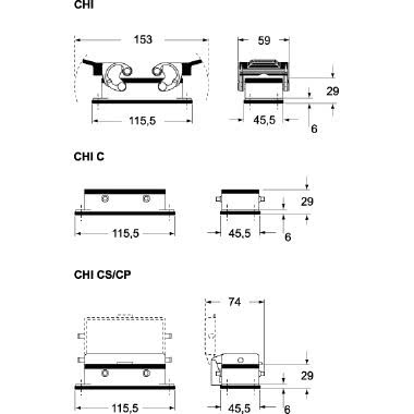 Custodia da incasso, serie C-TYPE, con 4 piolini, grandezza '77.27', con sportello metallico product photo Photo 02 3XL
