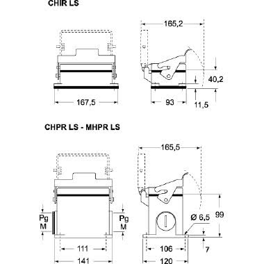 Custodia da incasso, serie 180 °C, con 1 leva, grandezza '104.62', con sportello metallico product photo Photo 02 3XL