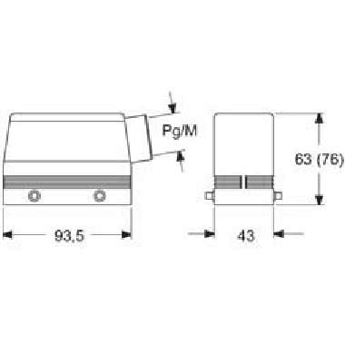 custodia mobile, serie C-TYPE, con 4 piolini, ingresso cavo orizzontale Pg21, grandezza '77.27' product photo Photo 02 3XL