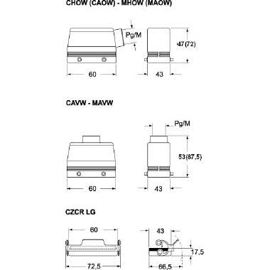 custodia mobile, serie 180 °C, con 2 piolini, ingresso cavo orizzontale Pg13,5, grandezza '44.27' product photo Photo 02 3XL