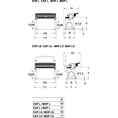 custodia da parete, serie C-TYPE, con 1 leva, ingresso cavo Pg21, grandezza '77.27', con sportello metallico product photo Photo 02 3XL